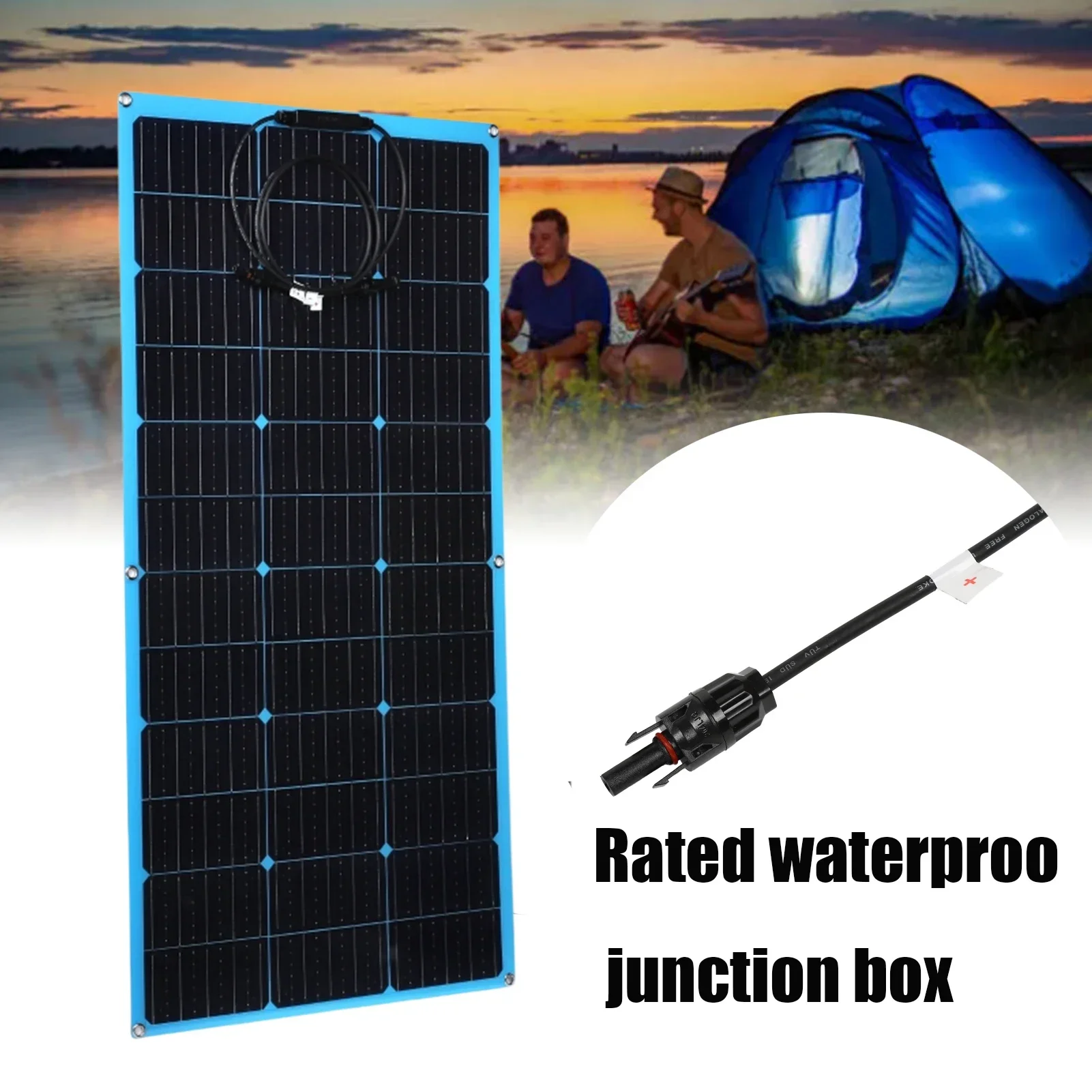 150W 300W 18V Flexible Solar Panel Kit Complete Waterproof High Efficiency Solar Battery Charger System for Home Car RV Camper