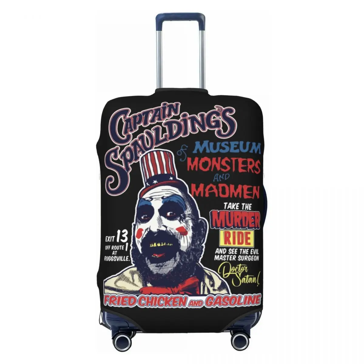 

Пользовательские милые чехлы для багажа Captain Spaulding, моющиеся чехлы для дорожных чемоданов Museum of Monsters and Madmen