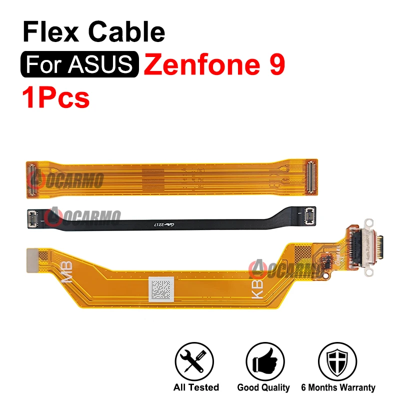 Cabo Flexível de Substituição para Porta de Carregamento Asus Zenfone 9, Conector Flexível LCD, Conexão da Placa-Mãe, Leitor de Cartão SIM, Cabo Flexível da Placa Principal