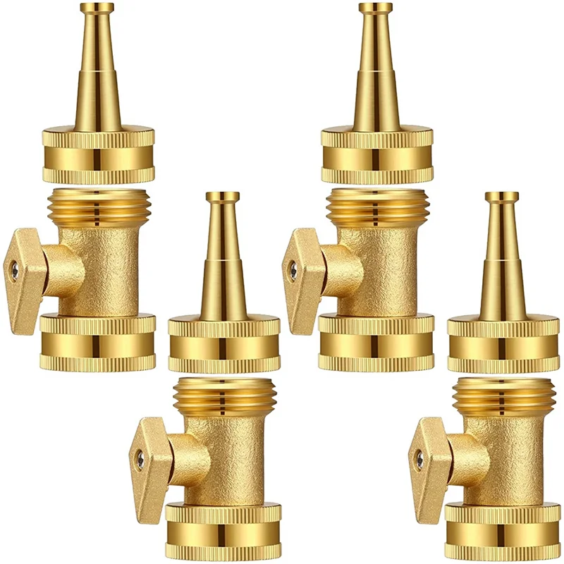 

AFOURT-Brass Jet Nozzle Water Nozzle Shutoff Valve Brass Heavy Duty ,Connector For Garden Hose