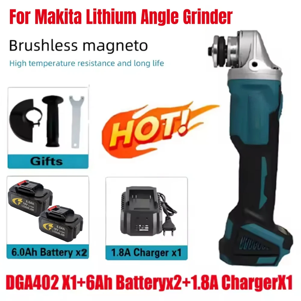 

DGA402 Angle Grinder Rechargeable Multifunctional Four-inch Lithium Battery Cutting Machine Electric Grinder,For Makita 18v Batt