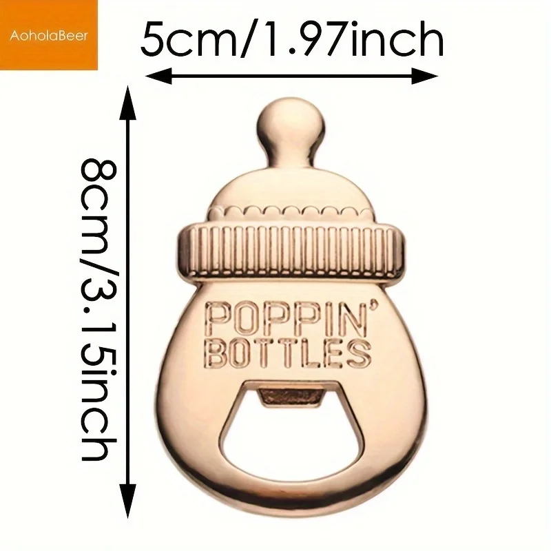 5pcsBaby Shower Package Milk Beer Opener Gifts Alloy Bottle Opener Magnetic Fridge Personality Baby Bath Return Gifts for Guests