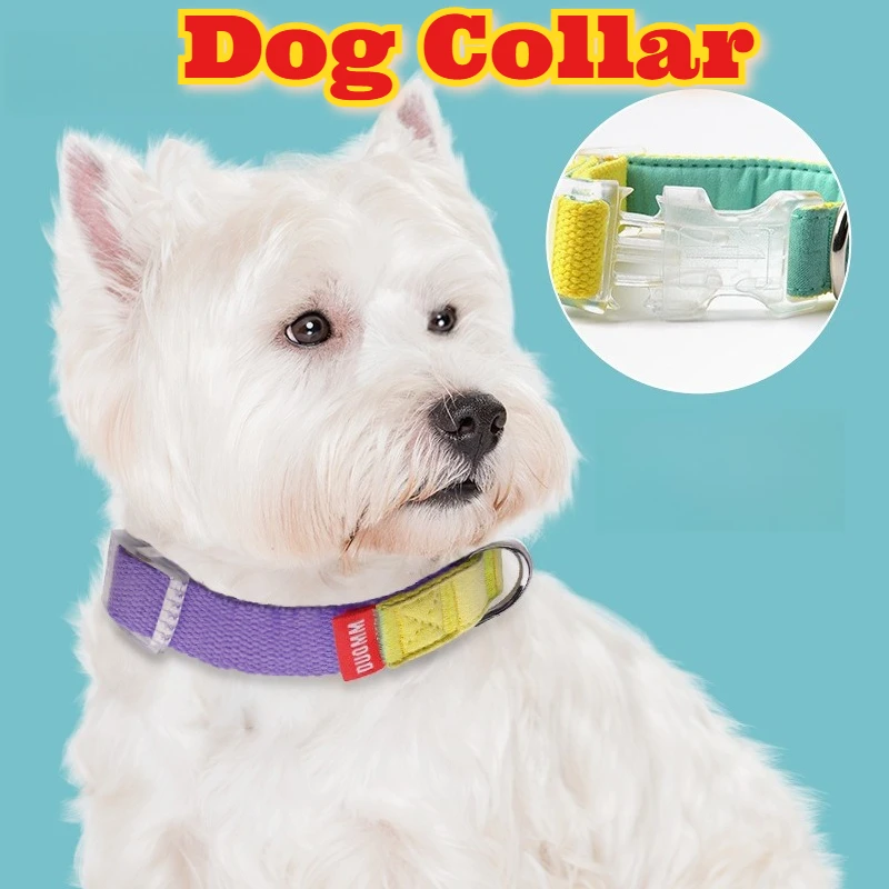 

Dog Collar Nylon Durable Wear Resistant Adjustable Strap Small Dogs Puppy Pet Color Block Two Tone Safe Comfortable Fashion