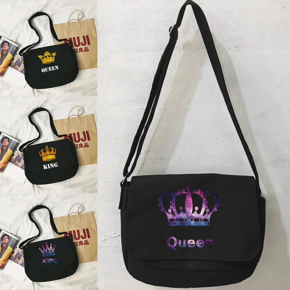 2025 New Shopping Pouch Messenger Bag King Series Casual Handbag Black Canvas Crossbody Purse Fashion Men Women Crossbody Bags