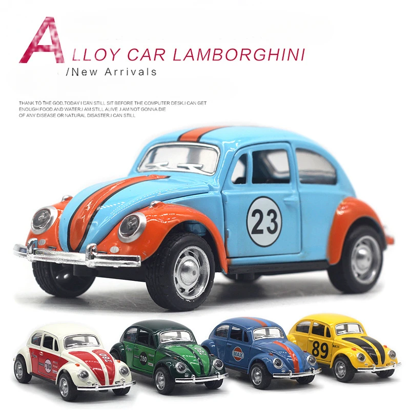1: 32 Alloy Beetle Racing Car Model High Simulation Diecasts Toy Pull Back Vehicles Decoration Toys for Childrens Birthday Gift