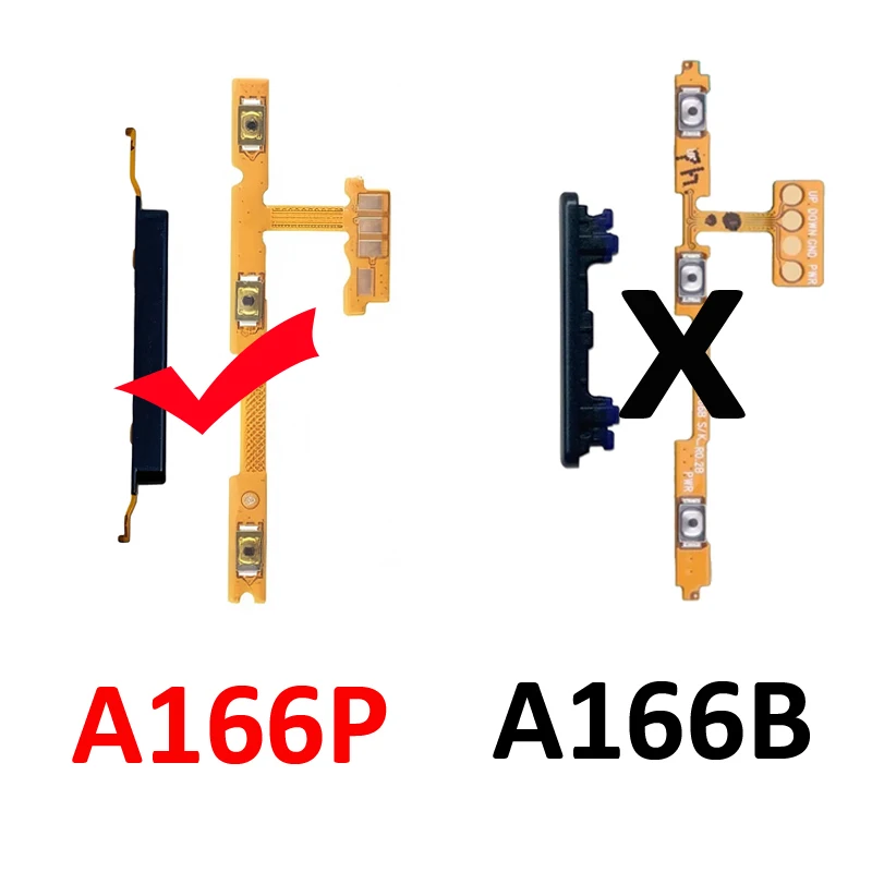 For Samsung Galaxy A16 5G A166 A166P Phone Volume Button Up Down External Key Internal On Off Power Flex Cable Parts Black