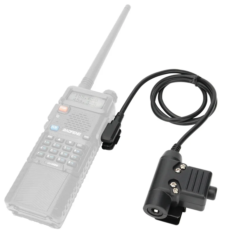 Adaptador de enchufe de Cable PTT U94 para auriculares tácticos, para Baofeng UV-5R, UV-S9 Plus, UV-82, Walkie Talkie, Radio bidireccional, AR-152