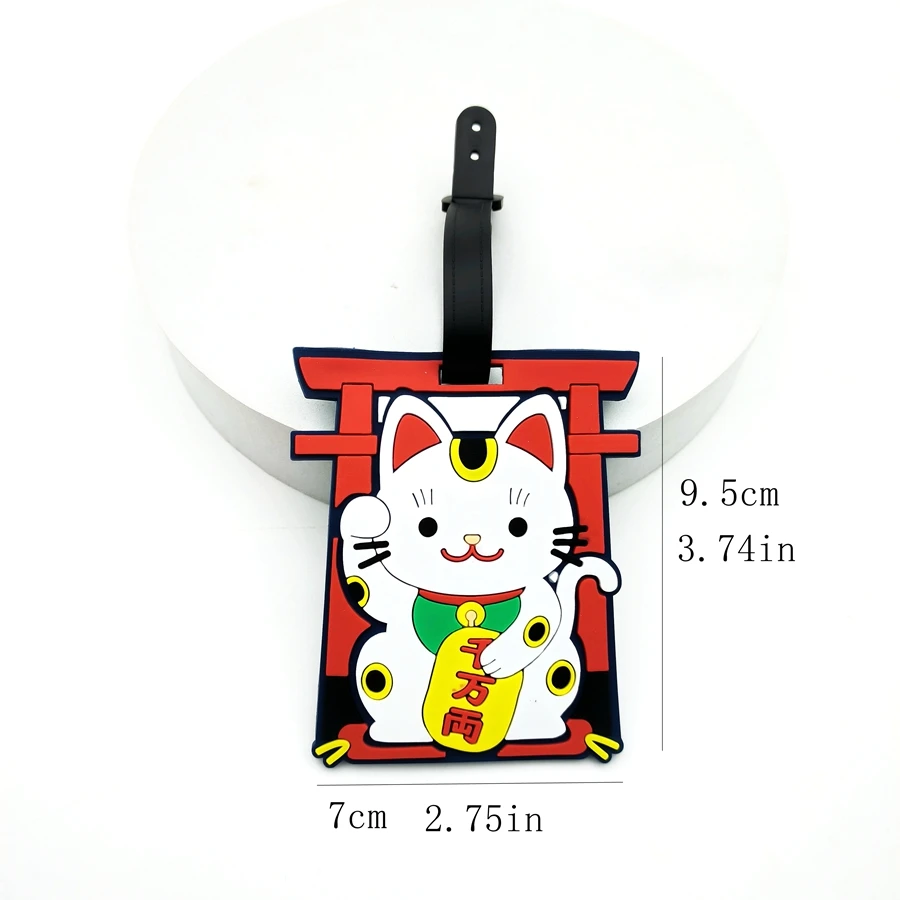 1 قطعة/2 قطعة/3 قطعة Zhaocai القط الأمتعة علامة قلادة السفر الأساسية المطار الأمتعة مكافحة فقدان معرف علامة اسم الأمتعة للجنسين