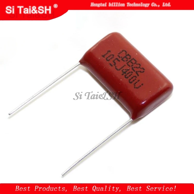 Capacitor de filme de polipropileno CBB, 400V 105, 1UF, 20mm, 1000NF, 400V, 10pcs