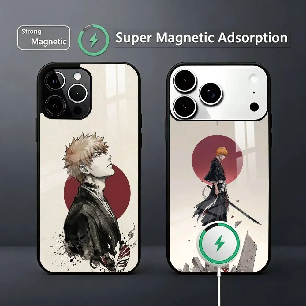 

BLEACH Ichigo Kurosaki Phone Case For iPhone17,16,15,14,13,12,11 Plus,Pro Magnetic Supports Magnetic Wireless Charging