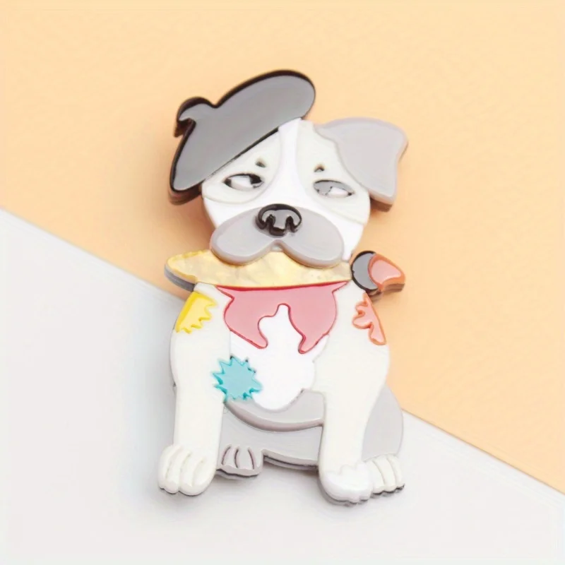 Personality Creative Temperament Painter Dog Corsage Animal Brooch Unisexes Pin Accessory Gift