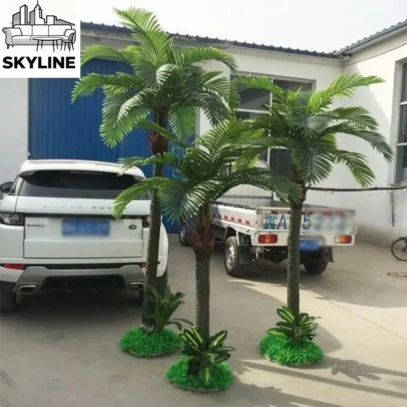 Simulated coconut tree indoor and outdoor decorative green plants, large anti-real green plants landing