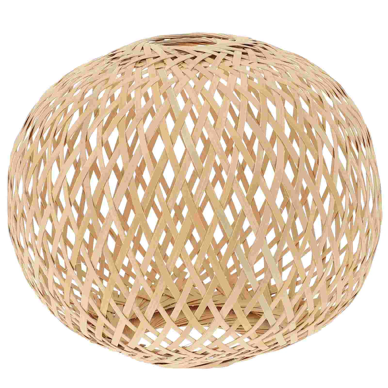 

Lamp Shade Light Rattan Lampshade Pendant Cover Chandelier Ceiling Woven Shades Wicker Hanging Cage Rustic Bulb Basket Globe