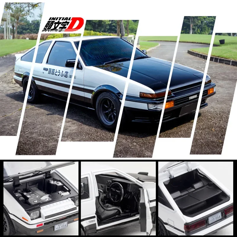 Liga Die Cast Model Car para Crianças, Toyota AE86, Brinquedos para Meninos, Pull Back, Collectibles, Frete Grátis, 1:32