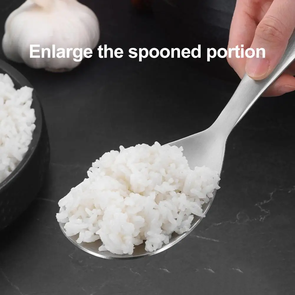 Stainless Steel Rice Spoon Smooth Rice Serving Spoon Stainless Steel Rice Paddle Spoon Thickened Non-stick Spatula for Home