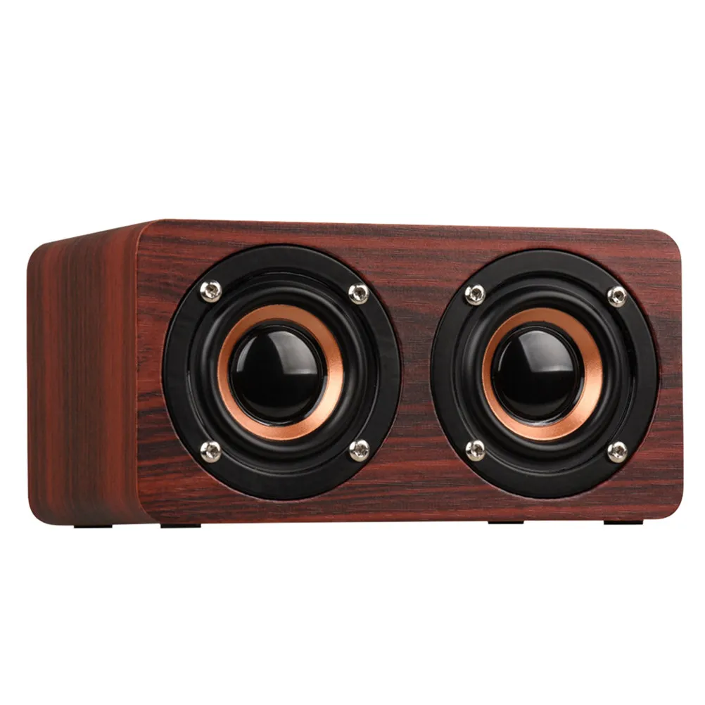 

Ретро-колонка из дерева с двумя динамиками Hi-Fi, портативный беспроводной проигрыватель, винтажная деревянная акустика