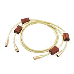 hifi XLR cable 7n conductor gold braided shield
