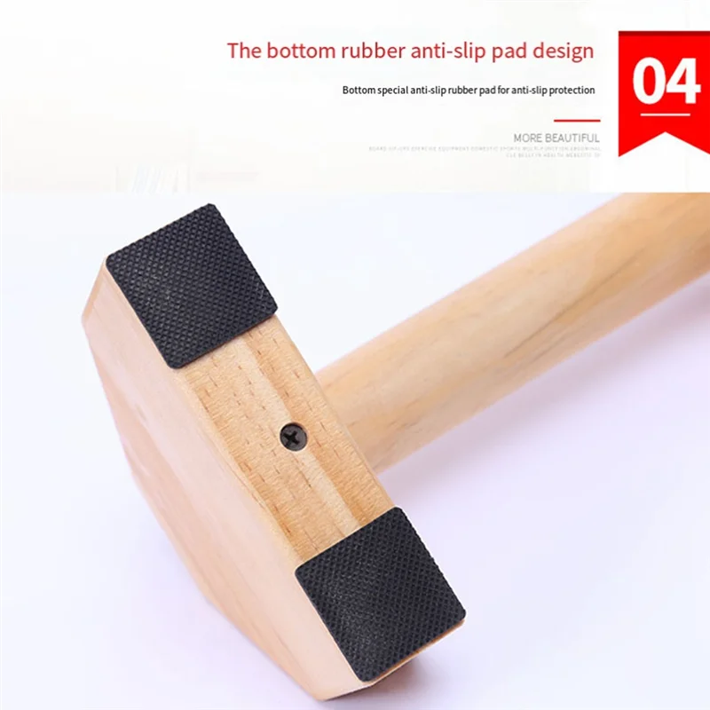 

AU13-Pine Solid Wood Push-Up Non-Slip Handle Stand Wood 150KG Household Fitness Equipment For Push-Up Strength Training