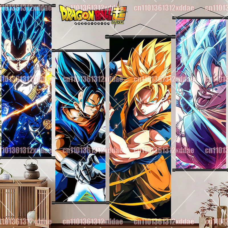 Dragon Ball Poster Scroll Painting Goku Vegeta Trunks Buu Tien Shinhan Retro HD Anime Art Hanging Painting Holiday Birthday Gift - view 3