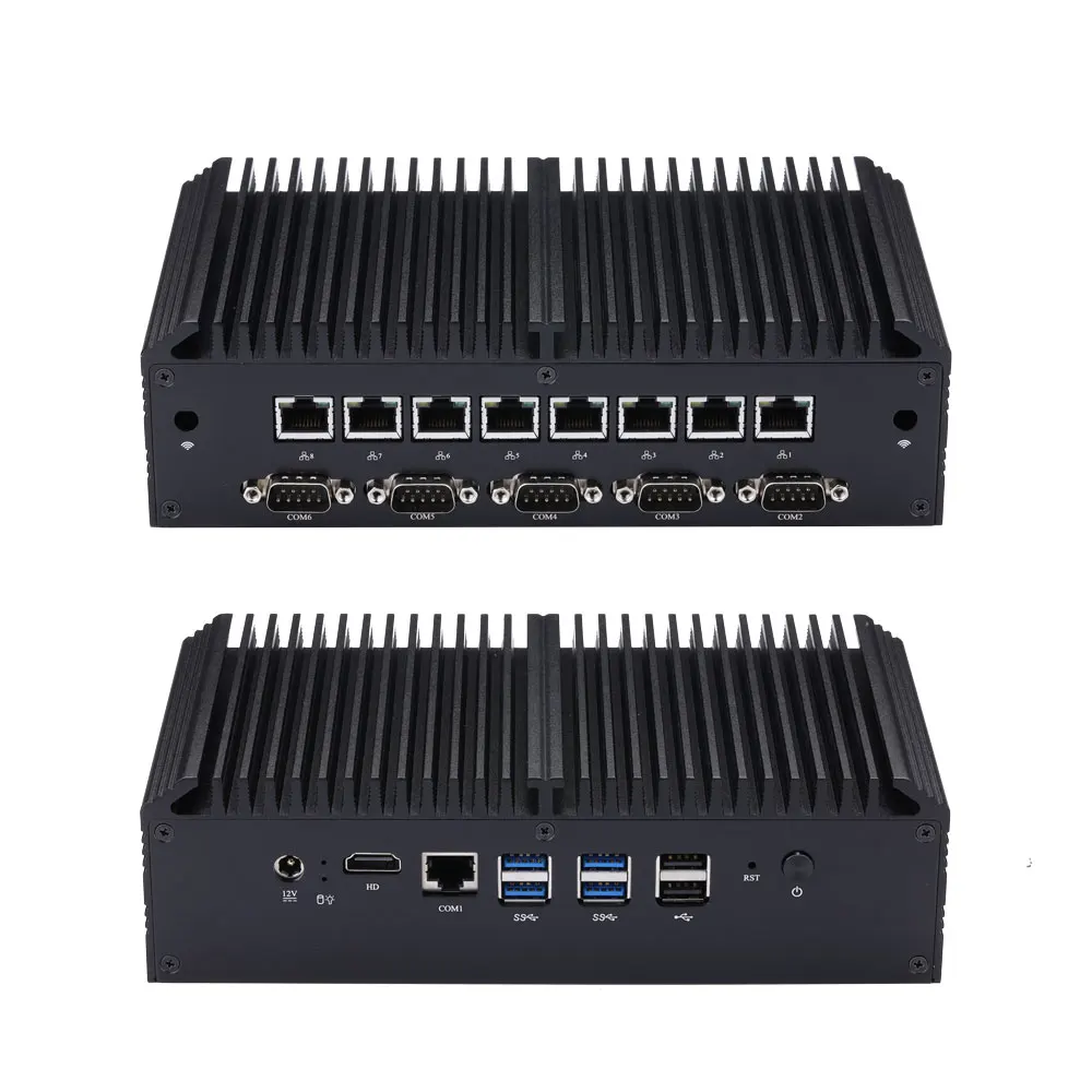 Qotom-Mini Security Gateway Appliance, Celeron Core i3, i5, 8 Lan, Q818GEX, Q838GEX, Q858GEX, S13