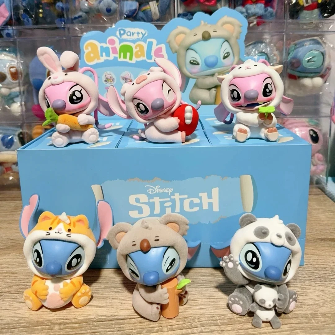 

Stitch Animals Party Series Blind Box Kawaii Anime Figures Collectible Model Ornament Mystery Box Birthday Surprise Gifts Toys