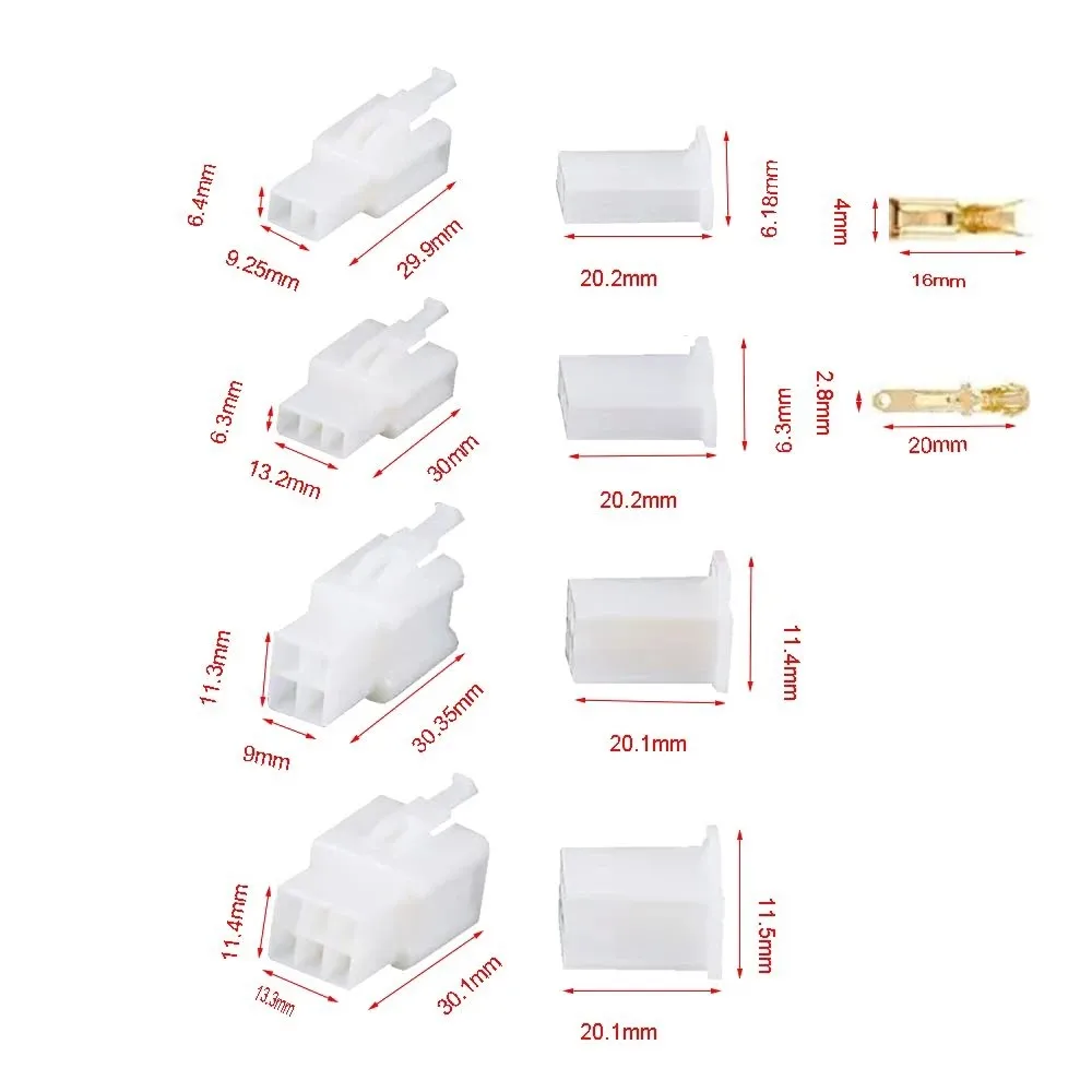 380PCS connettori per cavi terminali di cablaggio per auto e moto 2,8mm 2P/3P/4P/6P 40 set