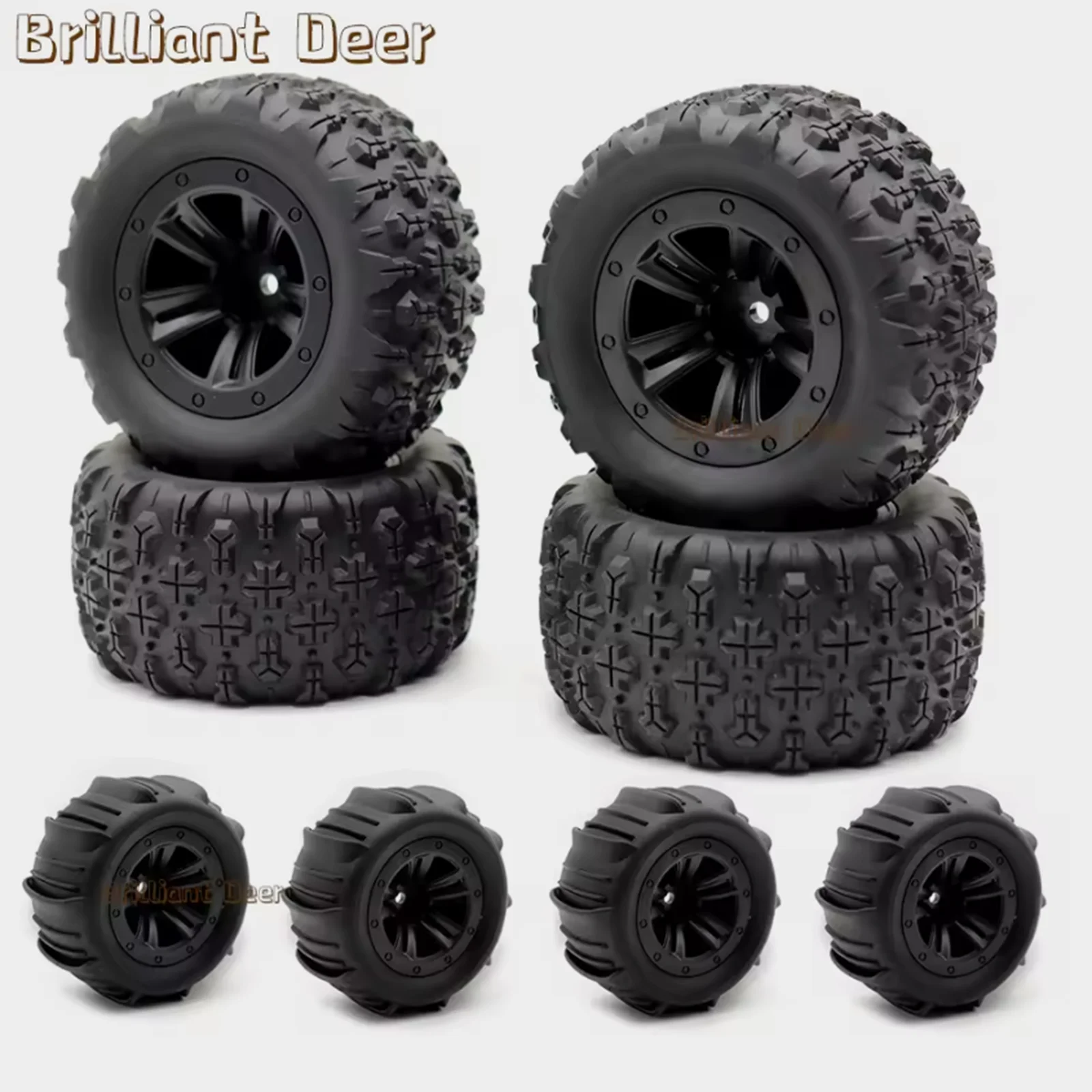 4PCS RC Car Rubber Wheels 12mm Hex Hub Replacement Tires for WLTOYS 144001 MJX Hyper Go 14210 HOSPEED HS14411 Off-Road Parts