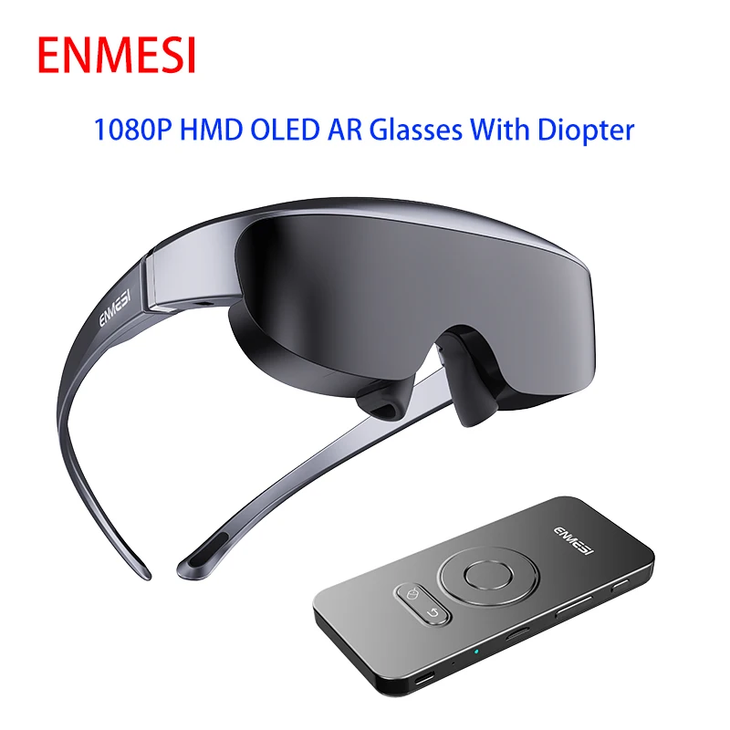 

ENMESI V50 4,9-дюймовые очки Fov50 с экраном AR 1080P HMD OLED, умные очки высокой яркости с диоптриями для iPad Xbox PS5, игр для ПК