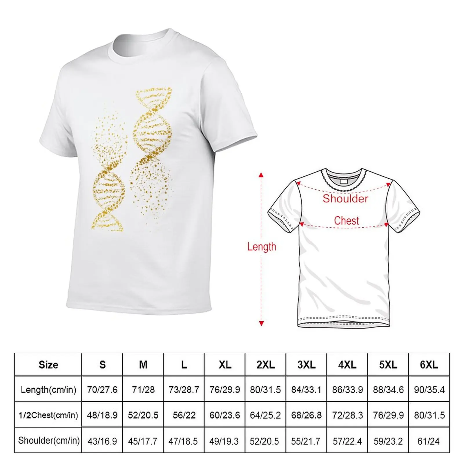 New Dna double helix genetic T-Shirt vintage clothes sweat shirts black t shirts for men