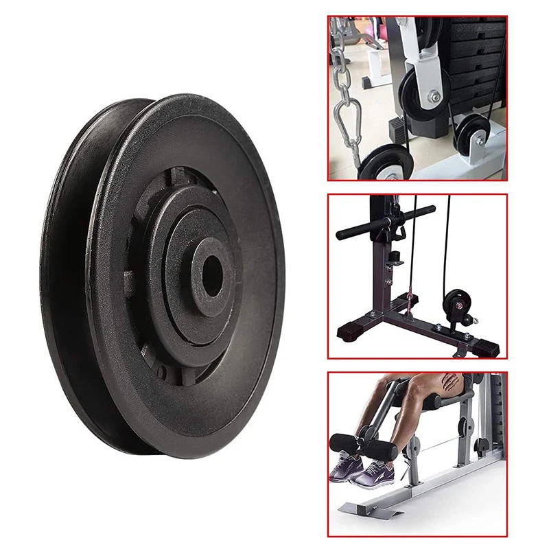 90mm Black Universal Bearing Pulley Gym Fitness Equipment Accessory -1 piece