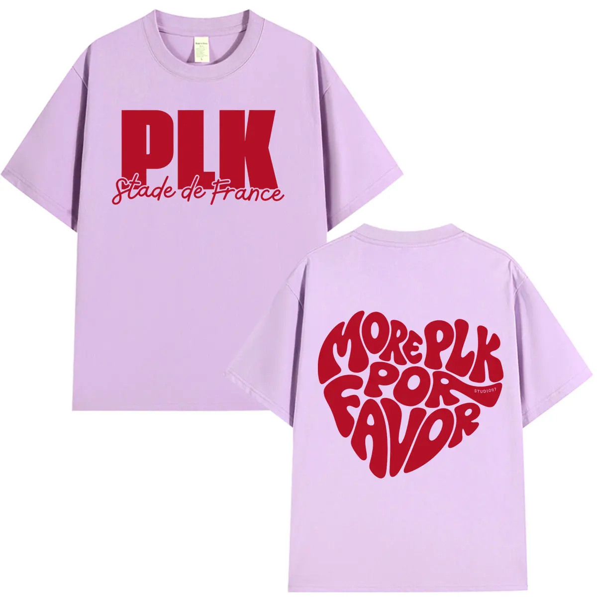 PLK Stade De France 2026 Tour Merchandise Doppelseitig Bedrucktes T-Shirt für Männer und Frauen, Modische Kurzarm-Oversize-Baumwoll-T-Shirts – Detail 7