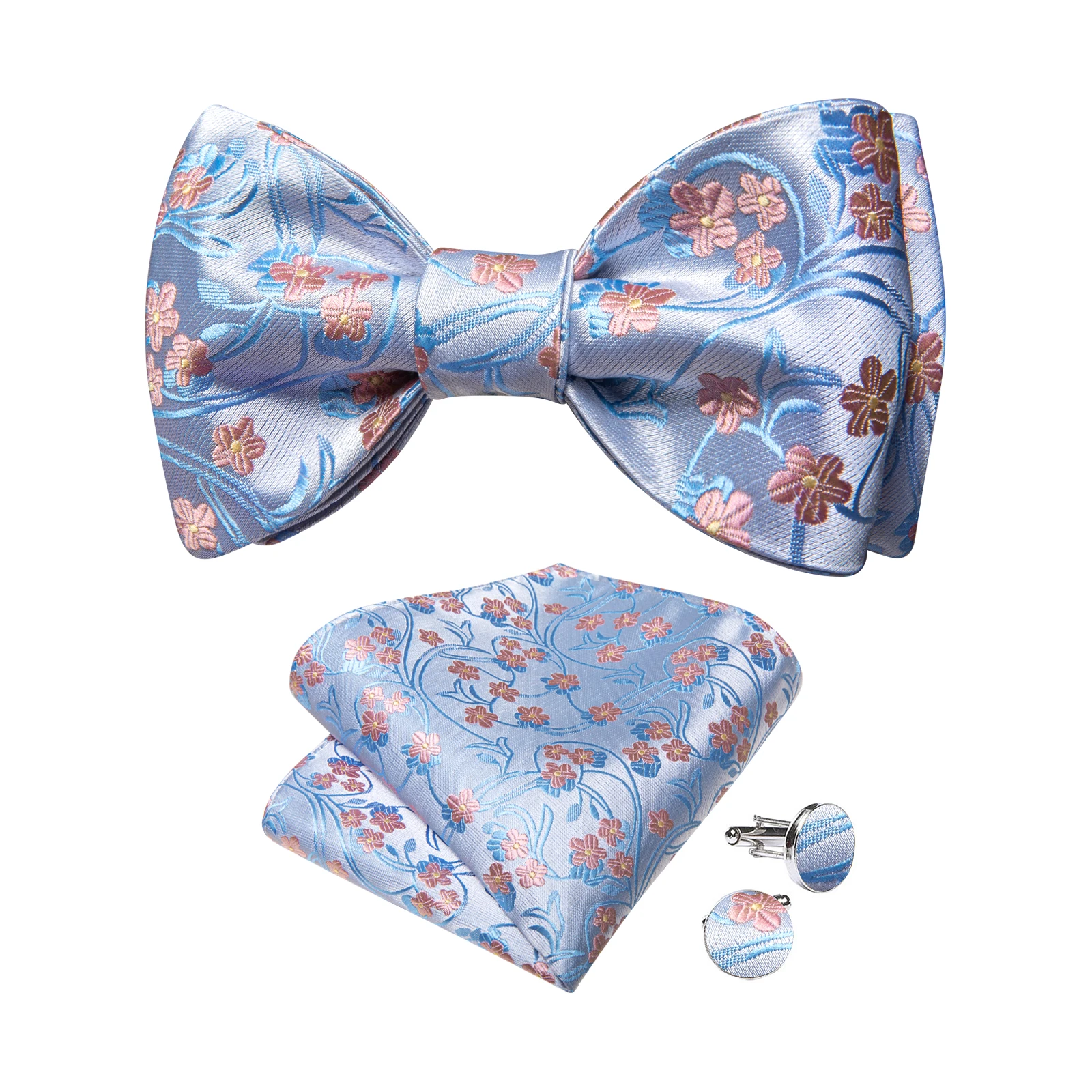 Exqusite männer Selbst-krawatte Bowties Hochzeit Krawatten Für Mann Zubehör Manschettenknöpfe Hanky Brosche Set Rot Schwarz Gelb blau Bowtie – Detail 5