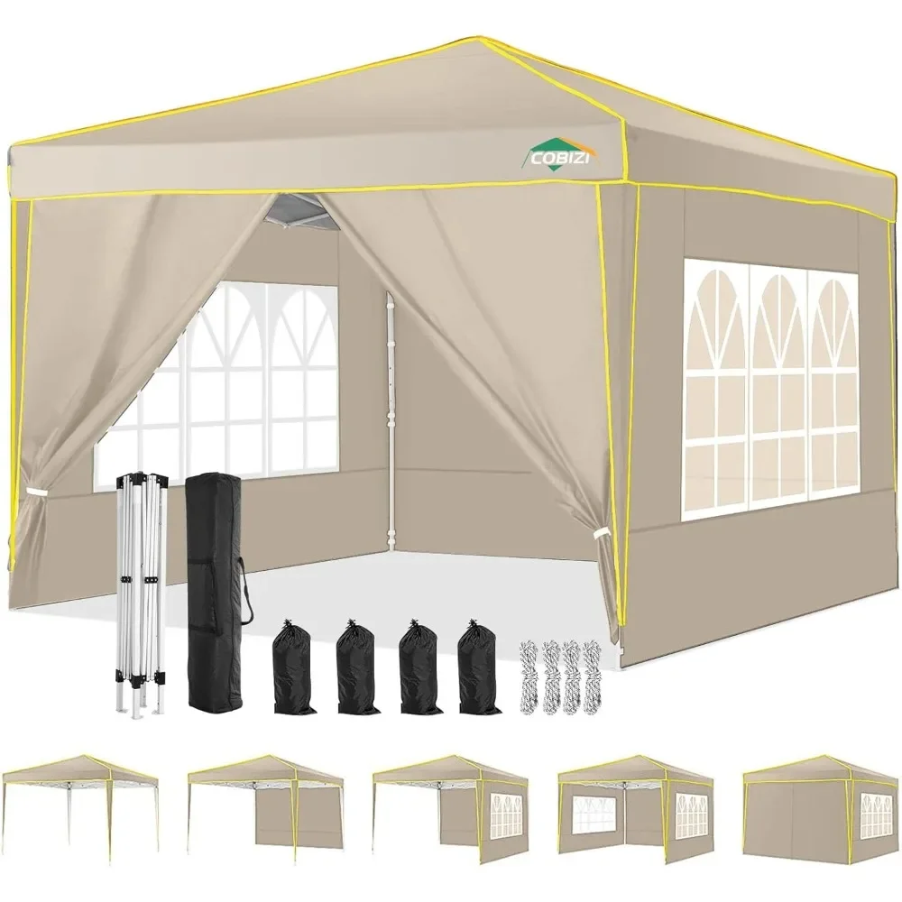 

10x10 Pop up Canopy, Canopy Tent 10x10 Gazebos, Ez up Canopy 10x10 for Parties Beach Camping Party Event Shelter