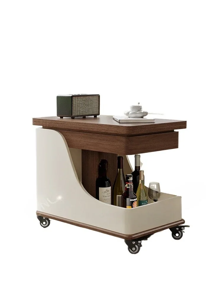 

Movable side table, simple modern small apartment, lifting folding sofa side cabinet, living room and home