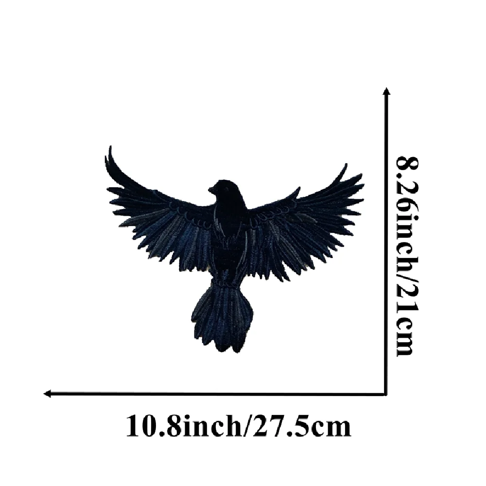 WUYUCONG White/Black Embroidered Dove Patches Iron on Peace Bird Embroidery Appliques for Clothing Jacket Decation DIY