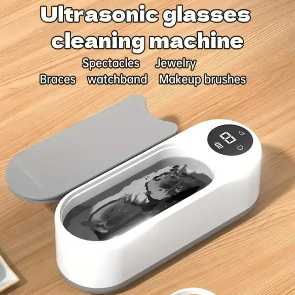 Portable Ultrasonic Glasses Cleaner Wireless Control USB Rechargeable High-Frequency Cleaner Ultrasound Vibration