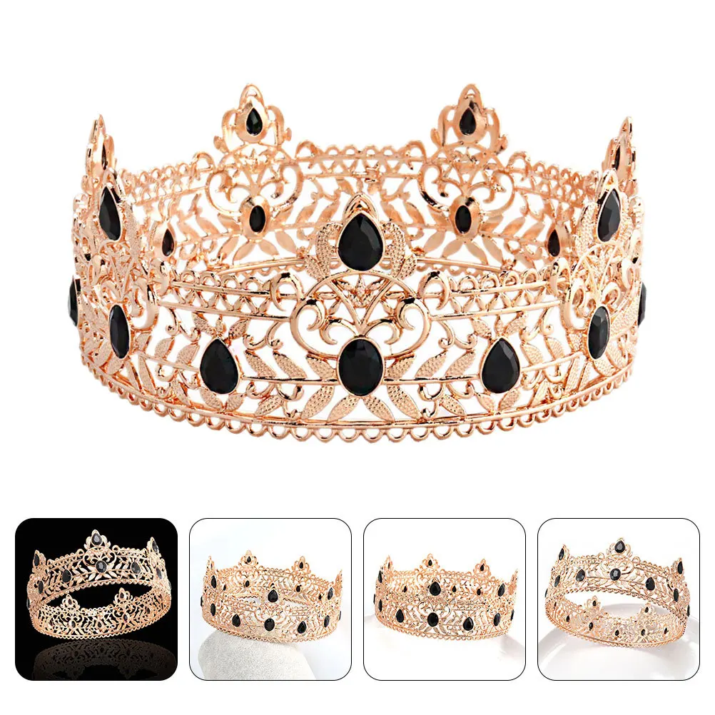 Couronne de Style rétro pour hommes, accessoire de Cosplay pour fête de mariage, accessoire de Costume de spectacle, bijoux couronne dorée