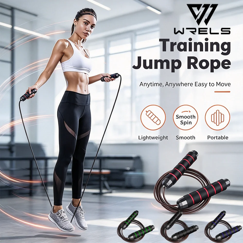 1PCS The New Jump Rope Steel Wire Skipping Exercise Adjustable Jumping Fitness Workout Training Home Sport Equipment Tangle-Free