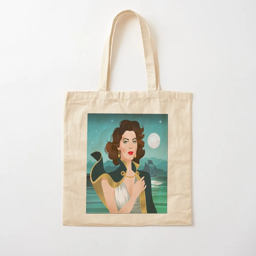 Ava and the Flying Dutchman Tote Bag حقائب قماش حقائب فاخرة للنساء حقيبة تسوق بشعار شخصي