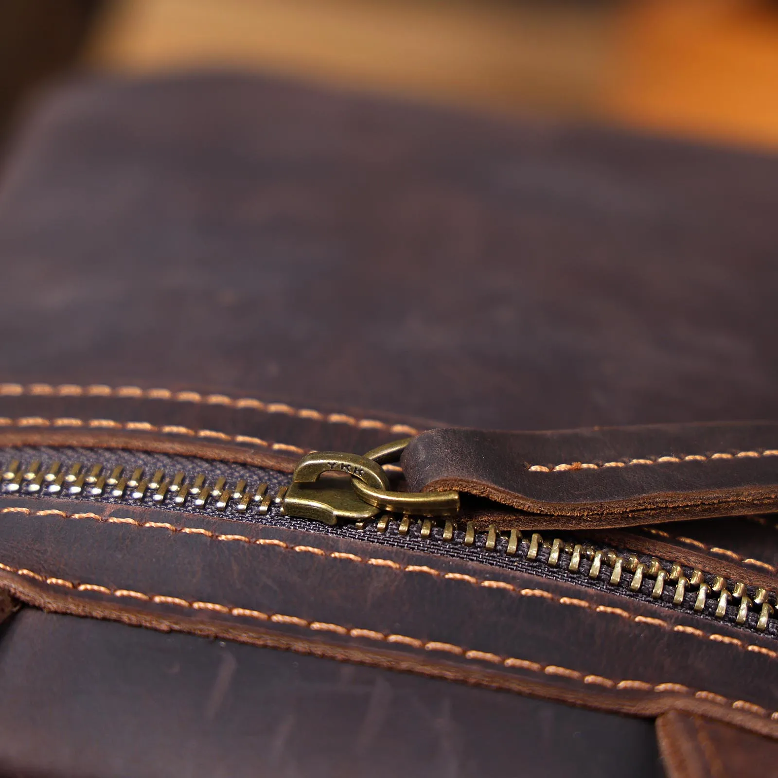 Echte Leder Herren-Freizeit-Umhängetasche, Mini-Handytasche, Crossbody-Tasche, Modische Rindsleder-Brusttasche aus Crazy Horse Leder – Detail 21