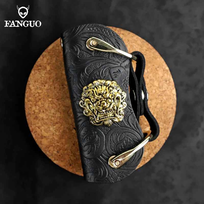 Handmade prawdziwej skóry DIY portfel na klucze inteligentny brelok EDC kieszonkowy klucz gospodyni Organizer klucze do samochodu uchwyt torba dla mężczyzn