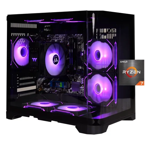 YEAH MAGIC 게이밍 데스크탑 AMD Ryzen 5 5600GT 3.9GHz 16GB(8G*2) DDR4 3200 1T NVME SSD ARGB 7 팬 Win 11 홈 게이머 데스크탑 WIFI6