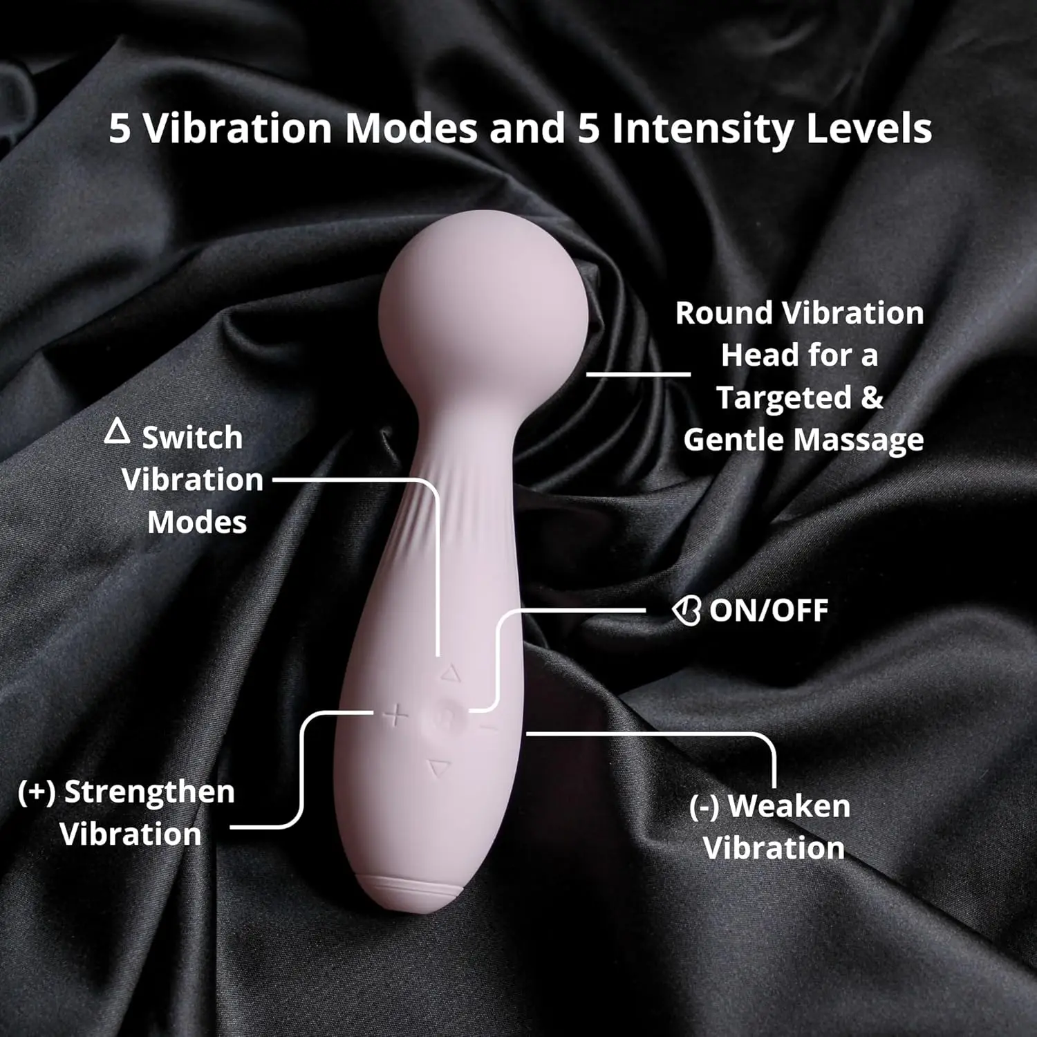 Vibrador de varinha e massageador - brinquedo adulto premium para mulheres, mini vibrador compacto com design clássico, vibrador de bala poderoso