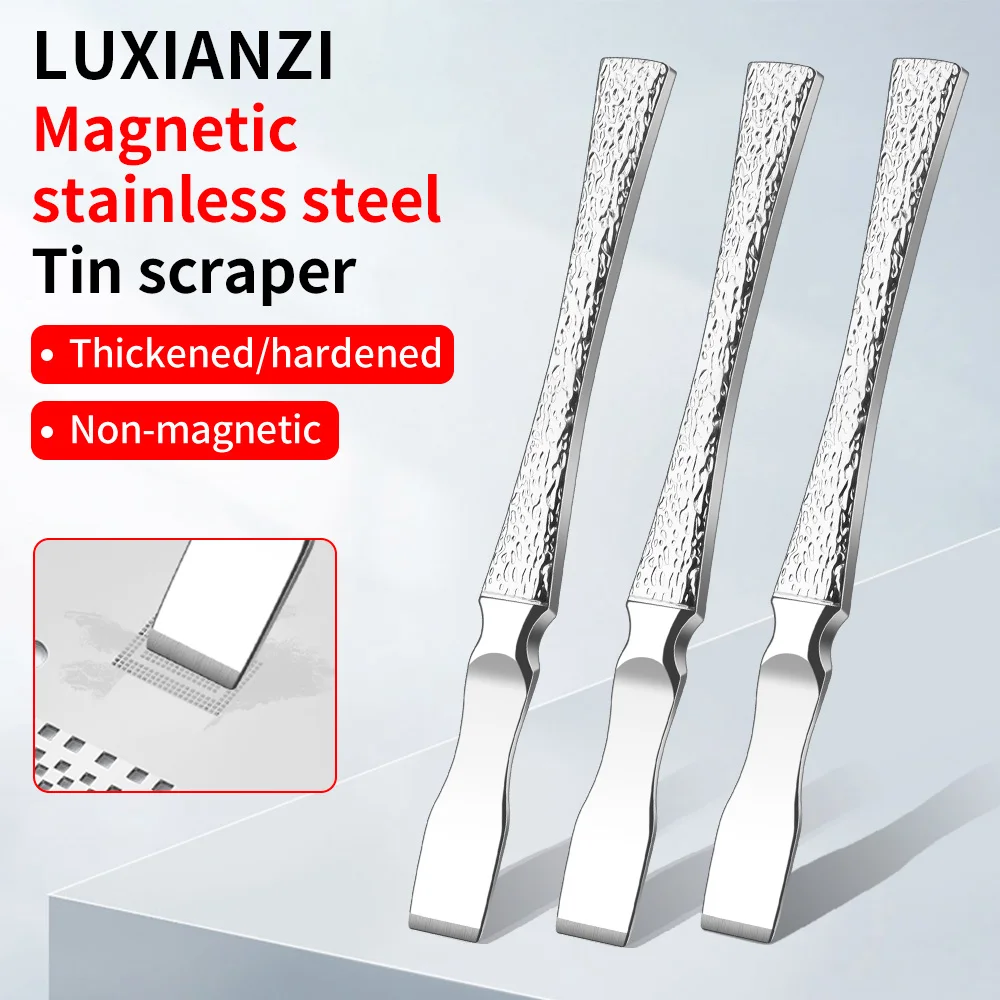 LUXIANZI Stainless Steel Tin Scraper Pry Opening Spudger For Phone BGA Chip Planting Repair Tool Older Paste Mix Scraping Knife