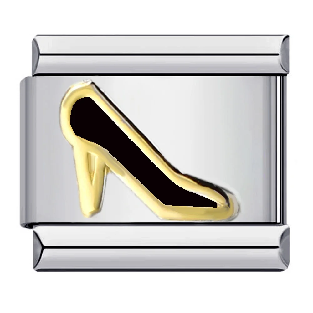 � Elegantes Edelstahl-Armband mit High-Heels-Motiv für Damen, Geschenk, italienischer Charm, 9mm Perlen-Design, Modeschmuck, DIY-Armbänder – Detail 5