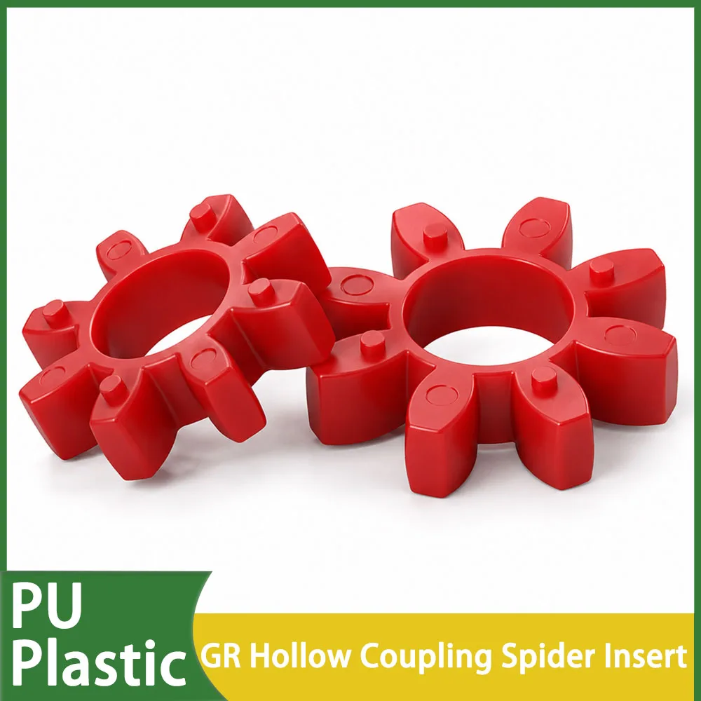 1-10Pcs GR-10/12/14-125 Elastic Hollow Plum Blossom Shock Absorber Pad PU Polyurethane Shaft Coupling Coupler Spider Insert Red