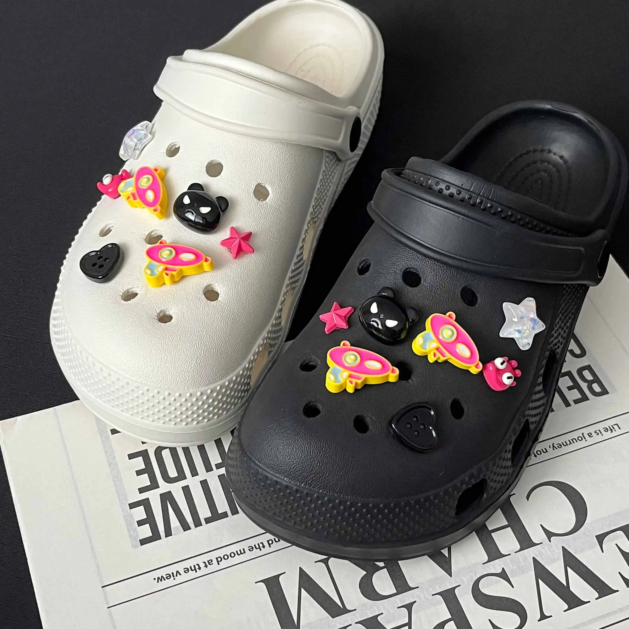 

Funny Cartoon Bear Star Set Shoe Charms for Crocs Garden Sandals Clogs Pins Decorations Slipper Accessories Kid Girl Boy Gift