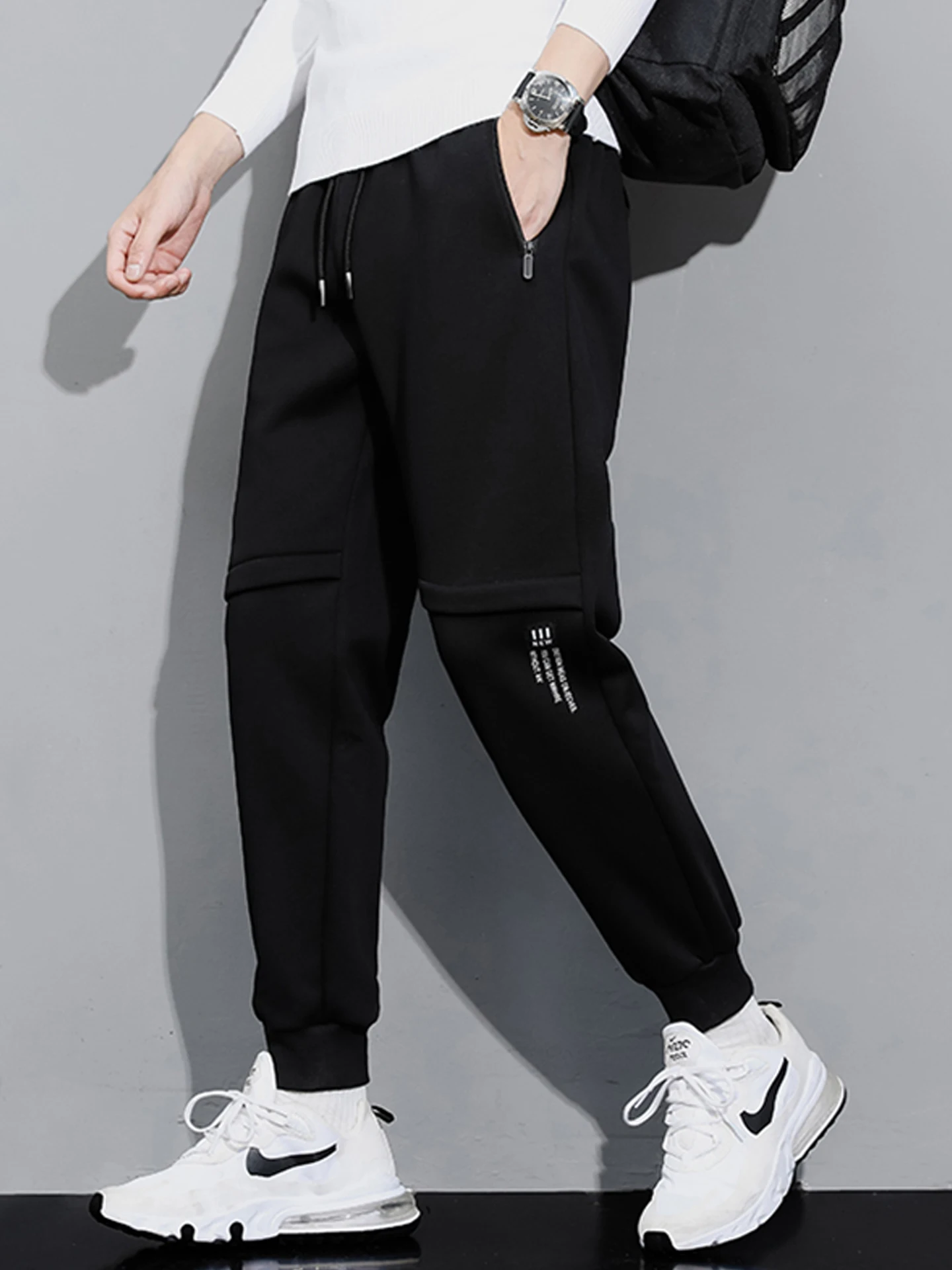 

ey Casual Cotton Sweatpants Men's Teenager Slim Fit Long Pants 2025 New Sle Spring Autumn Cuffed Pants Youth Faion