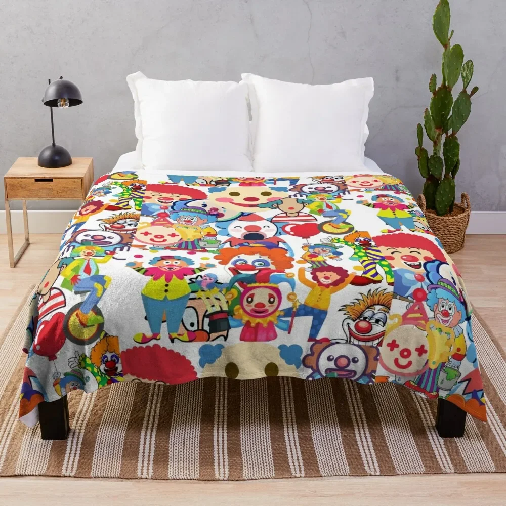 Clown Collection Throw Blanket funny gift Bed Blankets