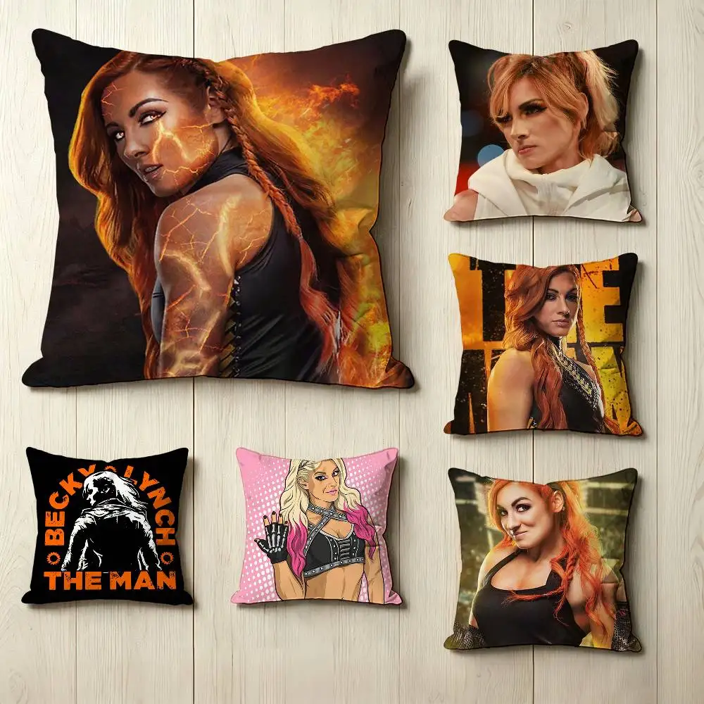 T-The Man B-Becky Lynch  Pillow Case Square Double-Sided Sofa Cushion Cover Bedroom Bedside Pillow